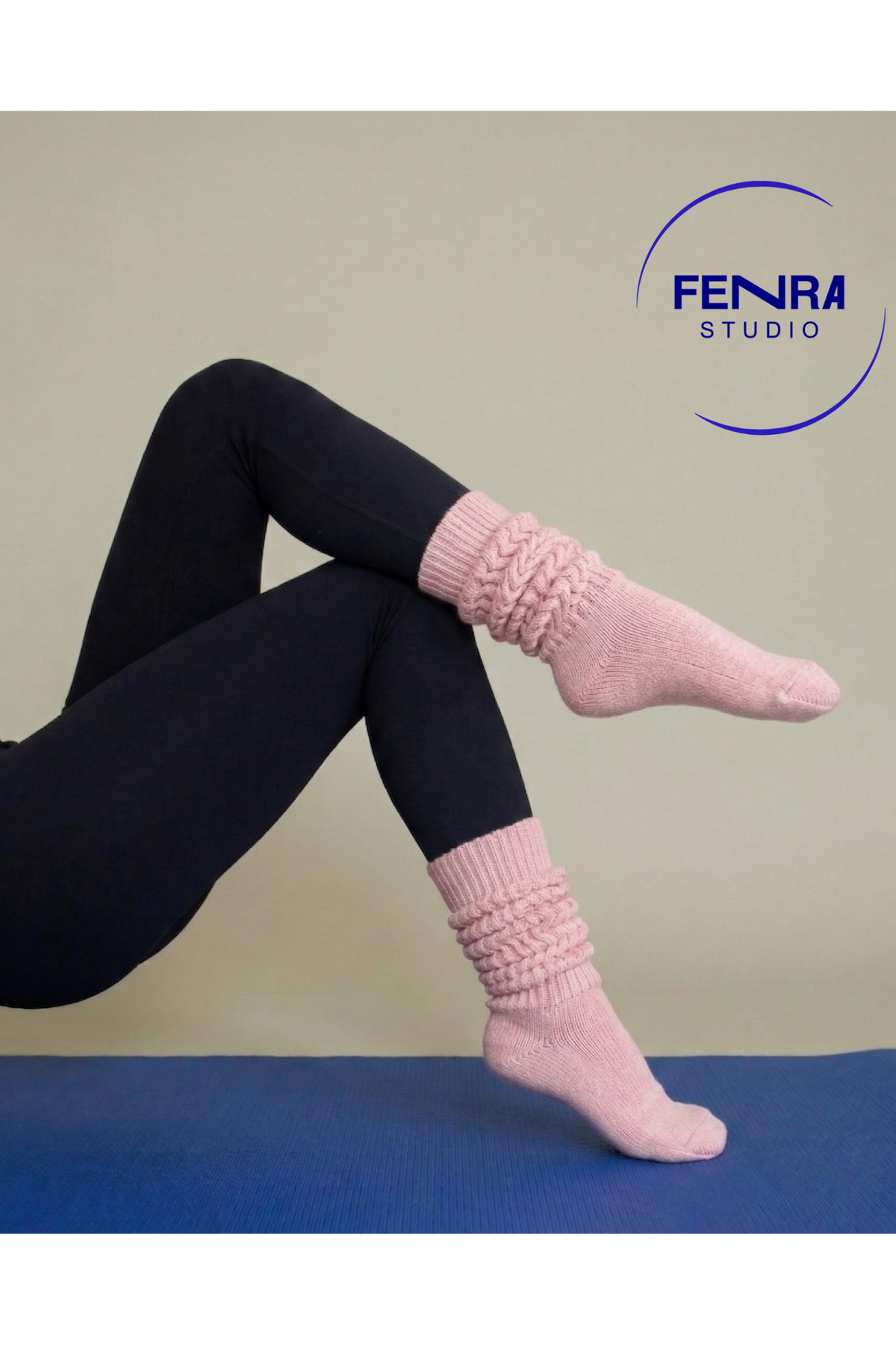 Slouch Oversize Cotton Women's Aerobic Sports Pilates Pink Leggings Socks