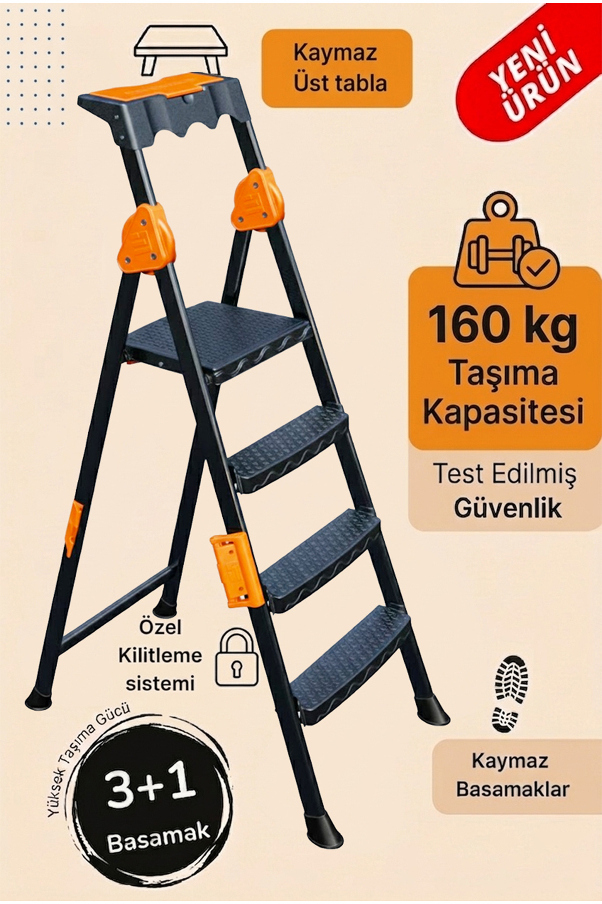 Mensa Plus 3 1 Step Metal Ladder