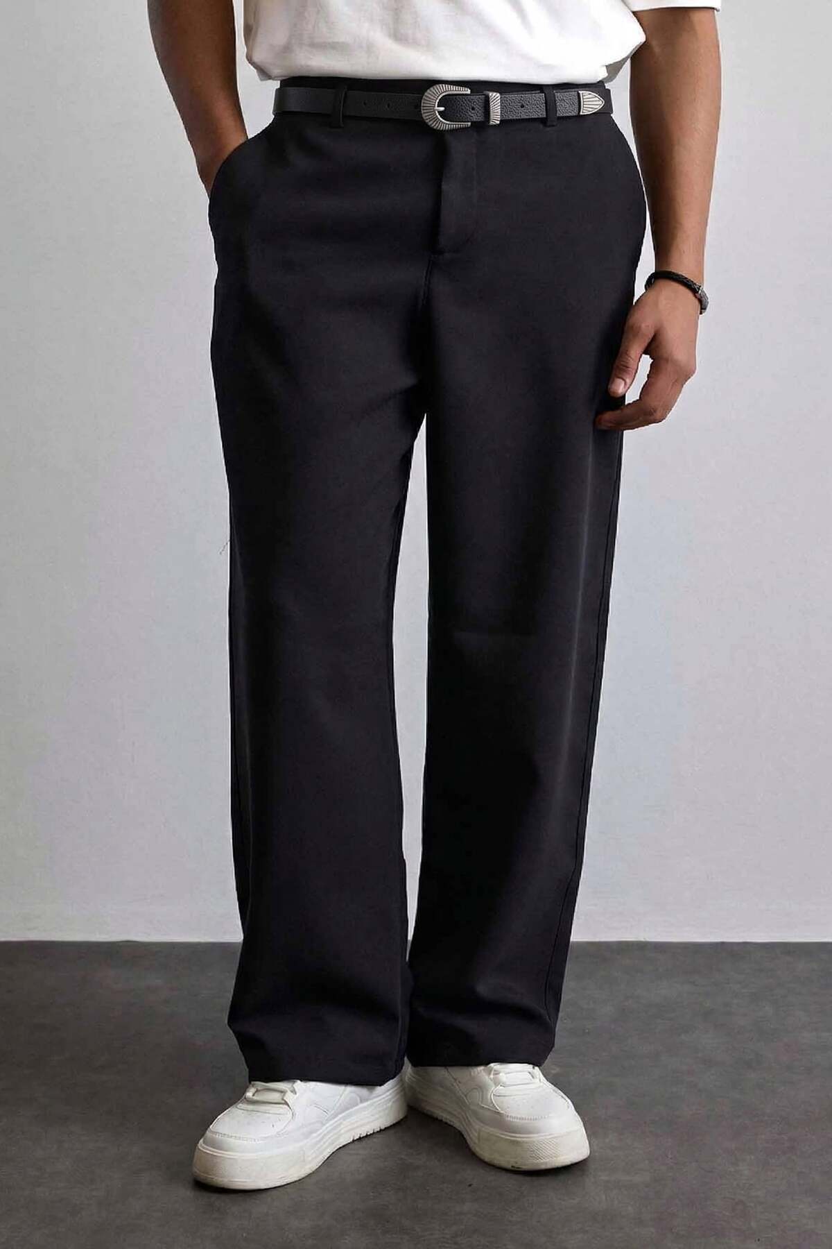 ablukaonline  Erkek Western Toka Detaylı Deri Kemer Siyah - Görsel 3