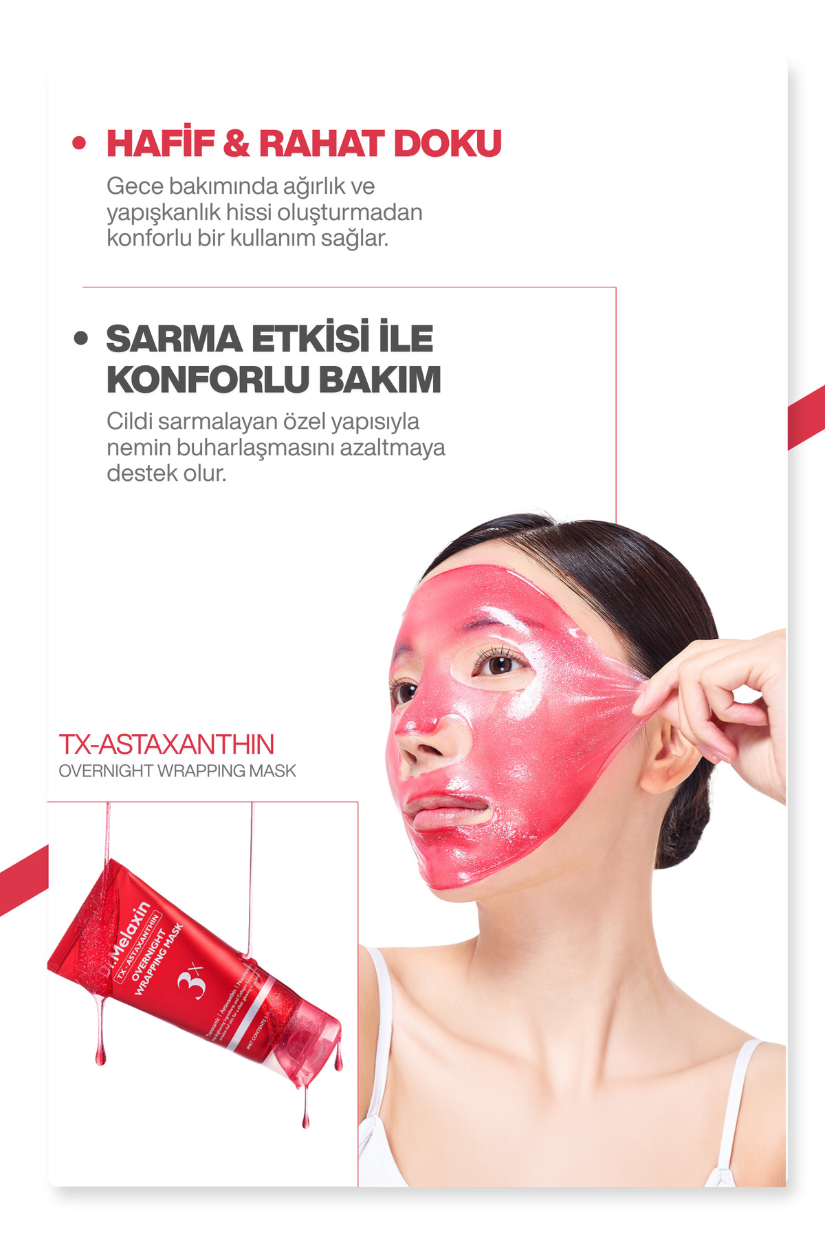 Leke Karşıtı | Aydınlatıcı | Onarıcı| Astaxanthin içeren Soyulabilen Gece Maskesi | 80ml — 8809886482854 — تصویر 3 از 5