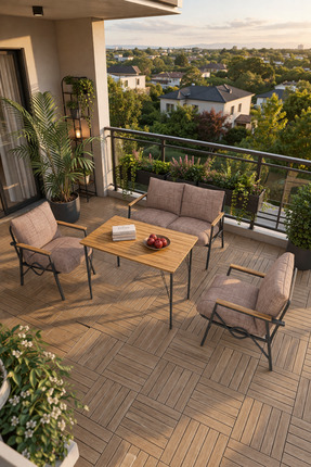 DORUK HOME Model, Balkon, Bahçe, Cafe, Metal Koltuk Takımı, Bahçe Takımı , Ça...