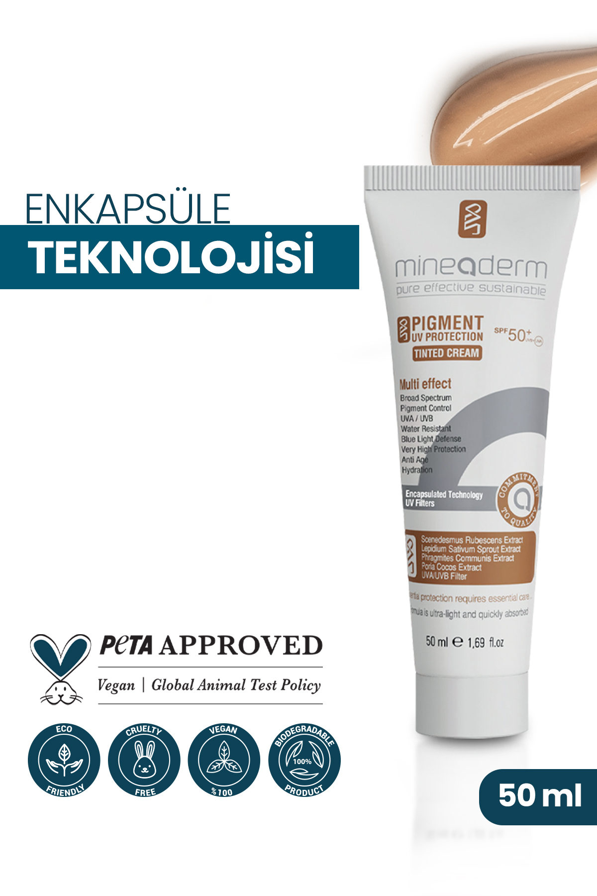 Leke Karşıtı Renkli Güneş Kremi Spf 50+/pigment Uv Protection Tinted Cream Spf 50+ — 8680525350860 — تصویر 7 از 7