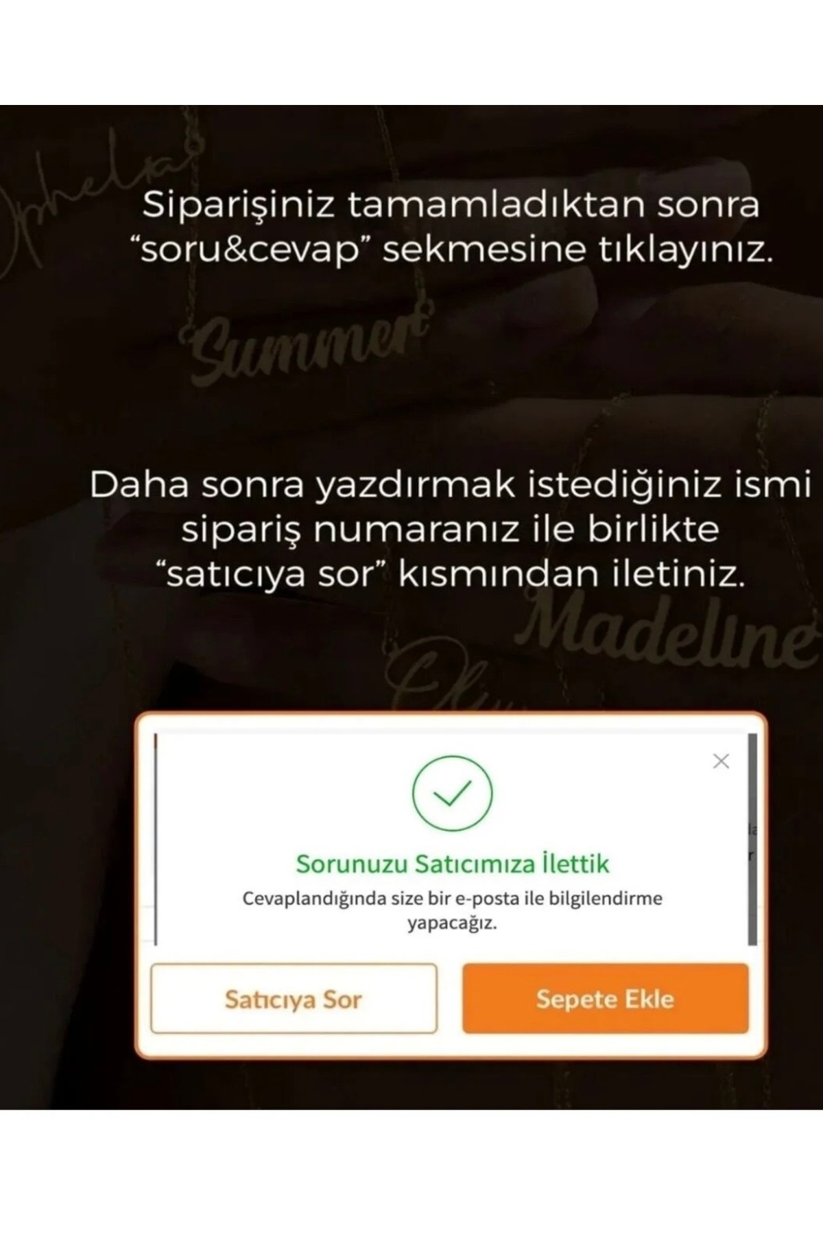 MUDİ GÜMÜŞ Dikey Isimli Trend Kolye Gümüş Renk görsel 5