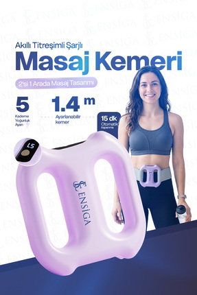 EN SİGA Akıllı Masaj Kemeri Çift Halka Titreşimli 5 Kademe 3 Mod Şarjlı Masaj...