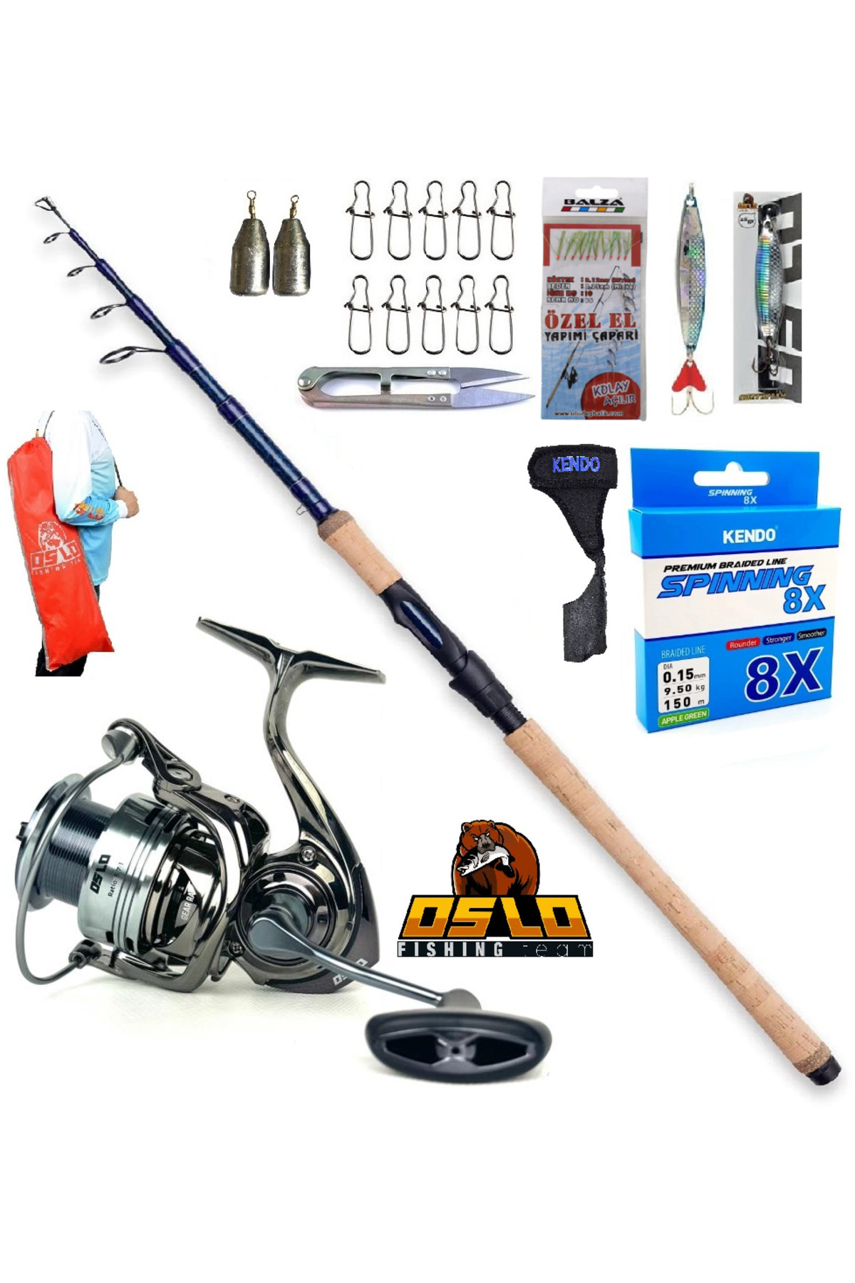 Red Sea170セット Oslo Next 4000 270cm 7-28gr Dam Steelhead Tele Spin Olta Takımı