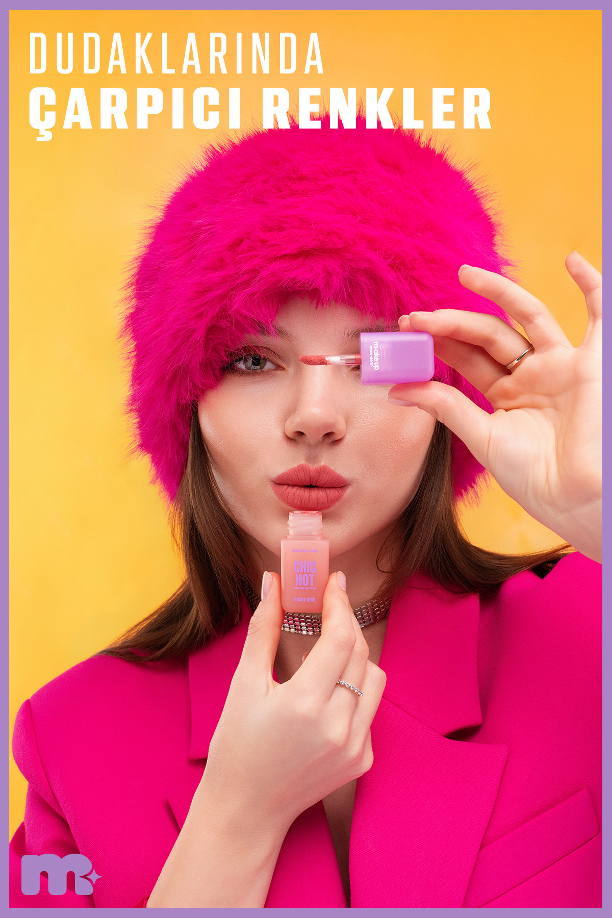 make up maruderm Kadifemsi Mat Likit Ruj – Liquid Matte Rouge Dusky Pink — نارنجی MatteRouge — تصویر 4 از 6
