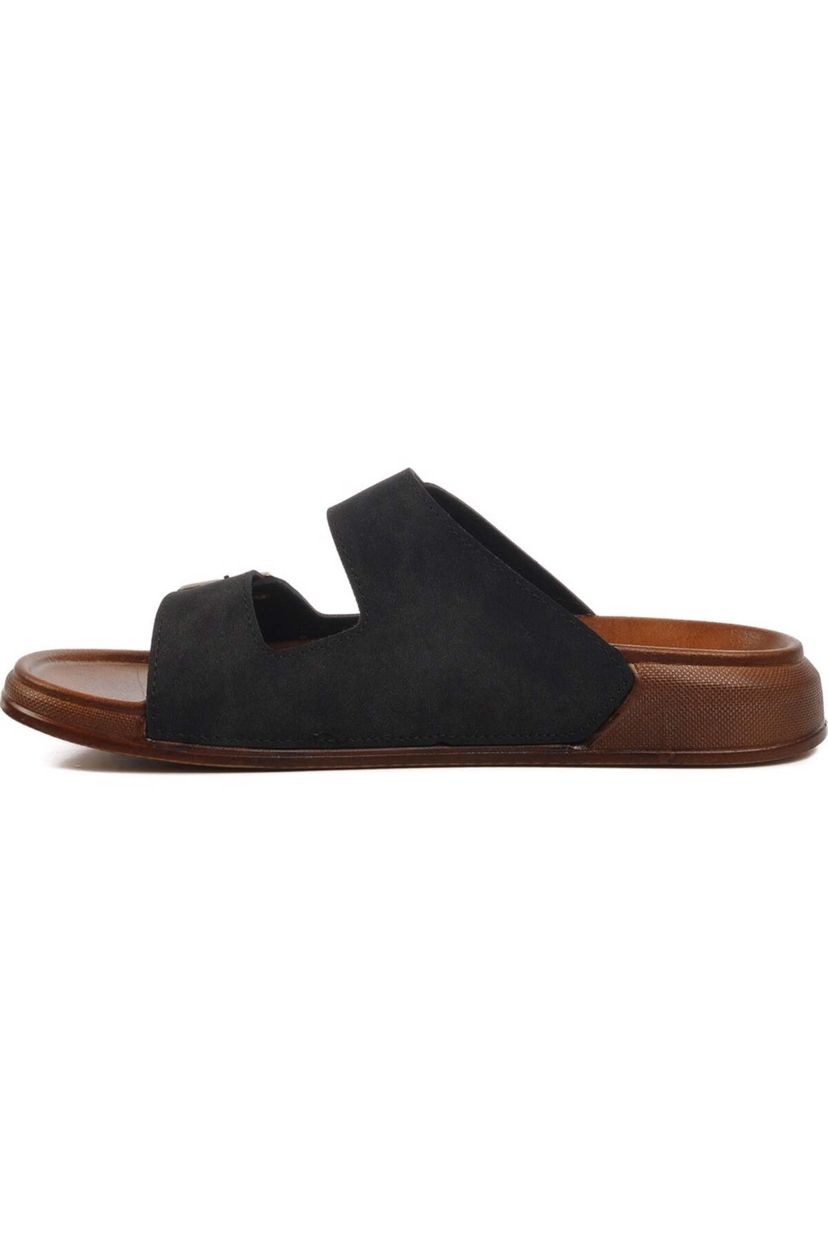 ADIMİST Unisex (Kadın- Erkek) Ortopedik Günlük Yumuşak Kaymaz Taban Deri Tokalı Ev Dışarı Terlik görsel 5