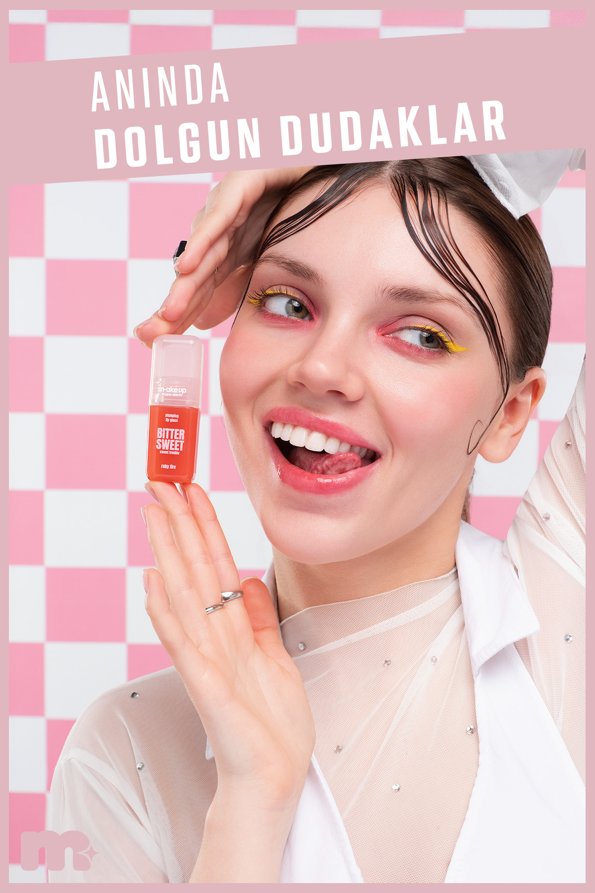 make up maruderm Dolgunlaştırıcı Etkili Dudak Parlatıcısı – Plumping Lip Gloss Ruby Fire — قرمز PlumpGloss — تصویر 4 از 6