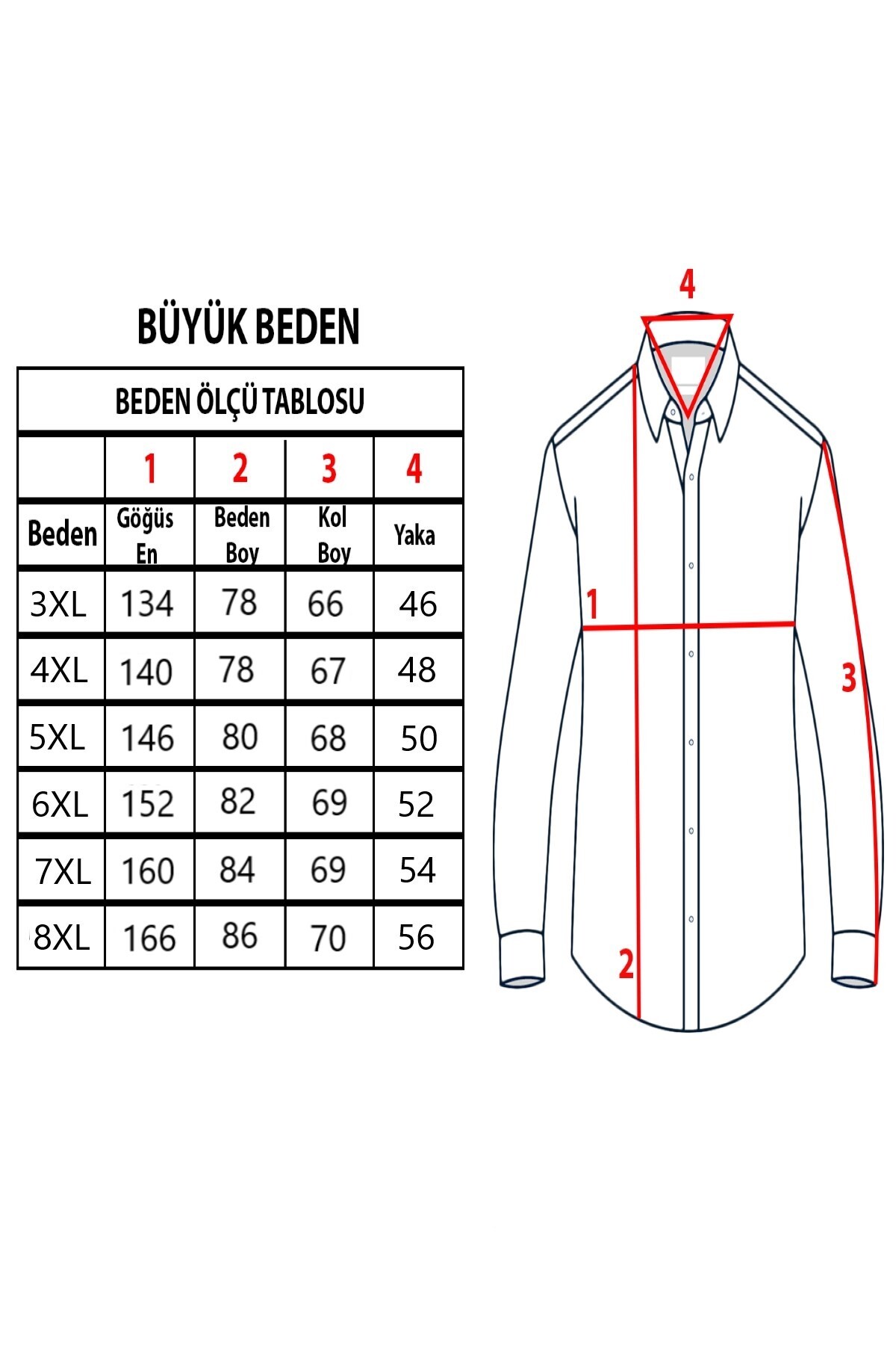 TOUSUS Büyük Beden Lacivert Kot Erkek Gömlek BTL-3023-TSS görsel 4