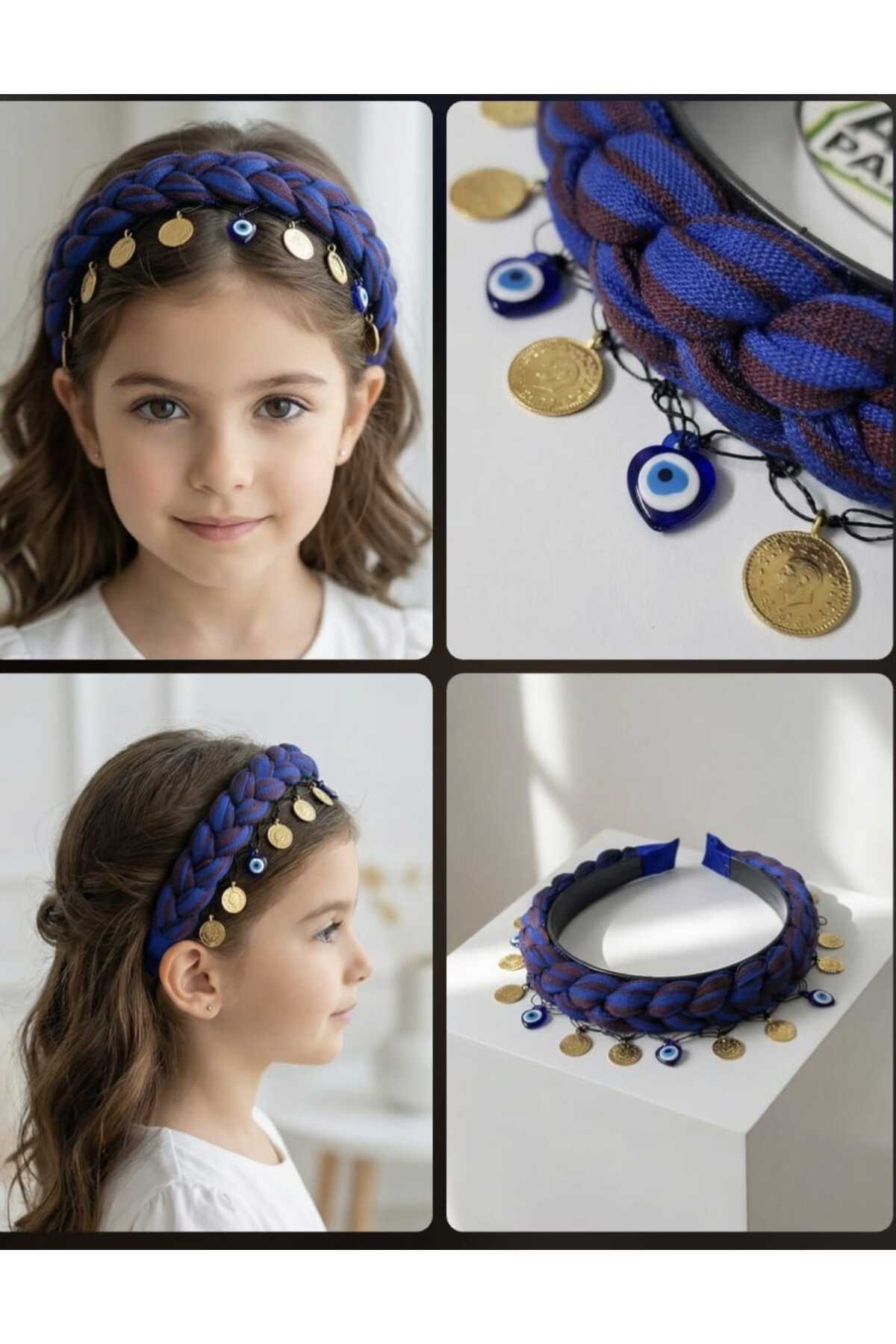 Black Sea Crown, Regional Bordomavi Crown, Evil Eye beaded lira Crown, knitted Crown, Kesan