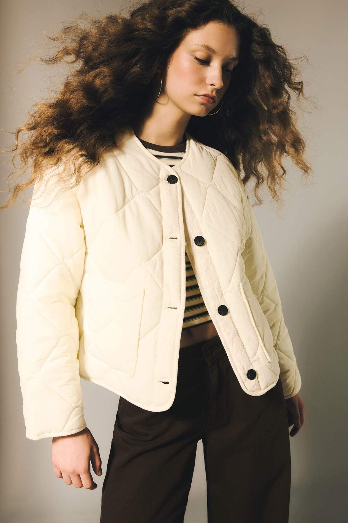 Defacto  Oversıze Kapitoneli Mont H2080AX26SP - Görsel 3