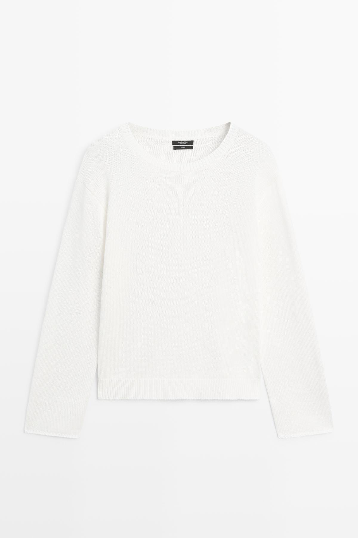 Massimo Dutti  Merserize pamuk triko kazak - Görsel 5