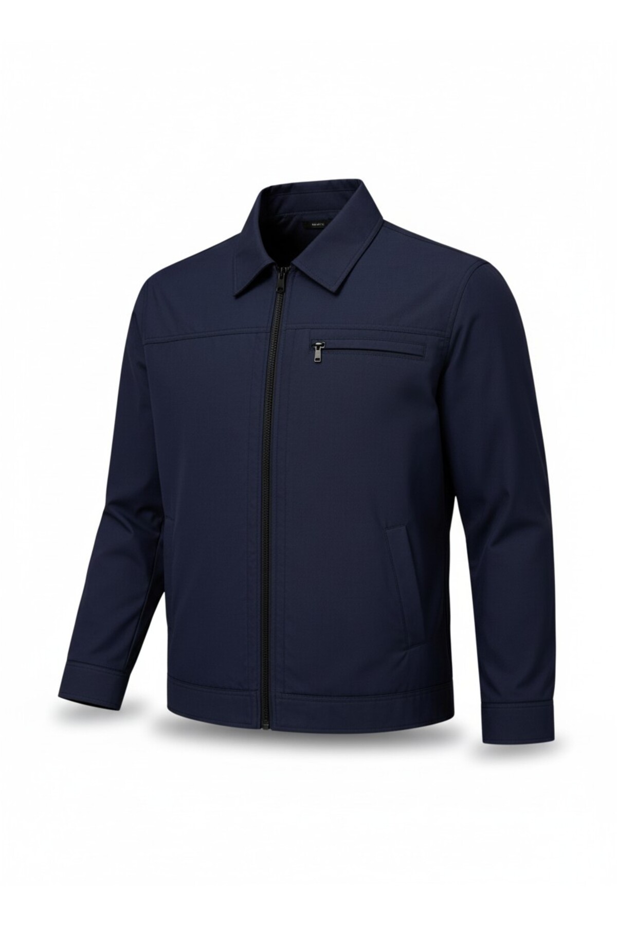 REGOS  Erkek Lacivert Regular Bonded Kumaş Klasik Yaka Mevsimlik&Yazlık Mont - Görsel 2