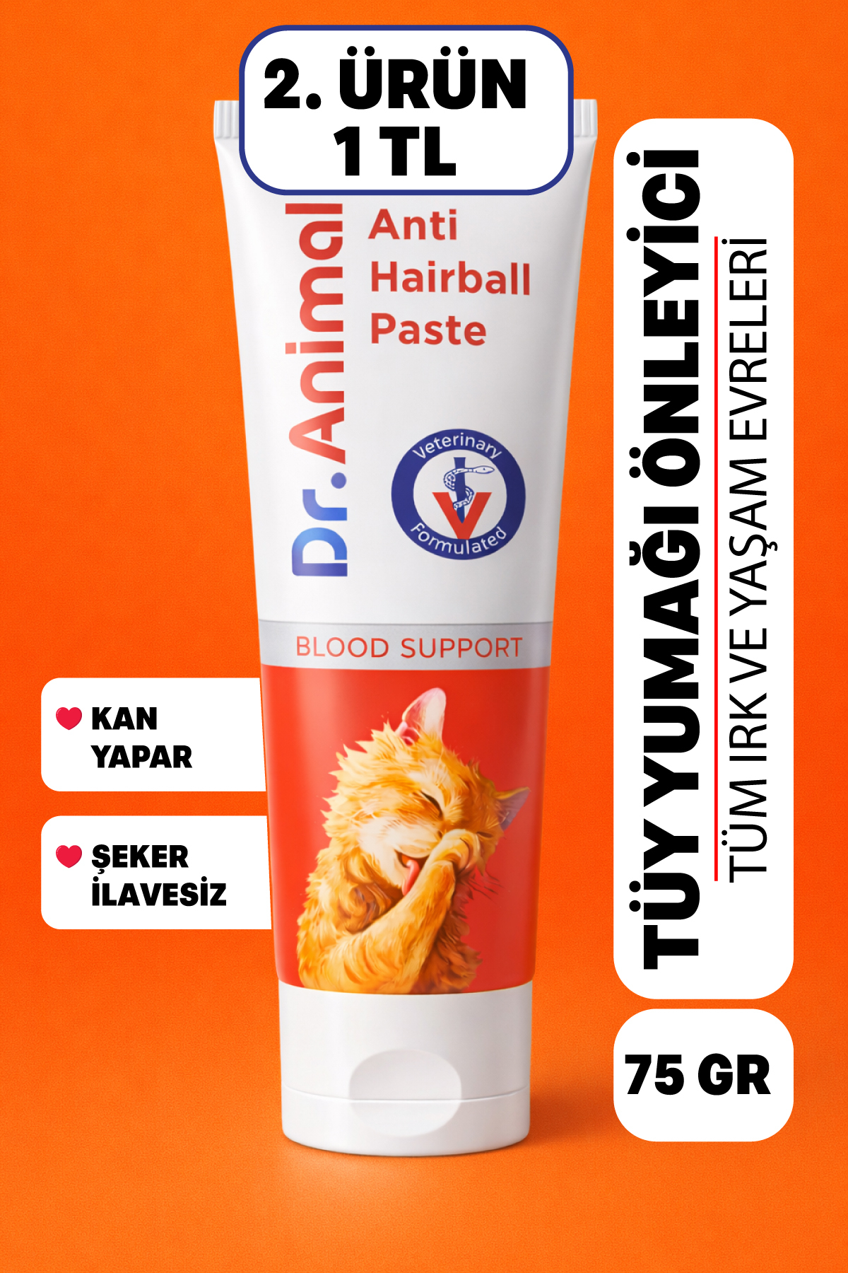 Dr. Animal Malt | Kan Yapıcı Malt Macunu | Kedi Malt Macunu | Blood Support Paste | Kedi Vitamini | 75 GR - Fiyatı, Yorumları