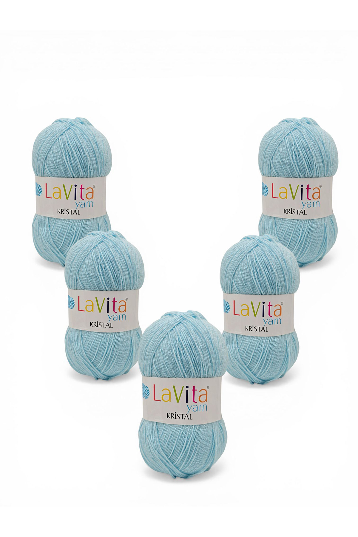 Crystal Hand Knitting Yarn 100% Acrylic 500gr 5 PIECES (5048 BABY BLUE)