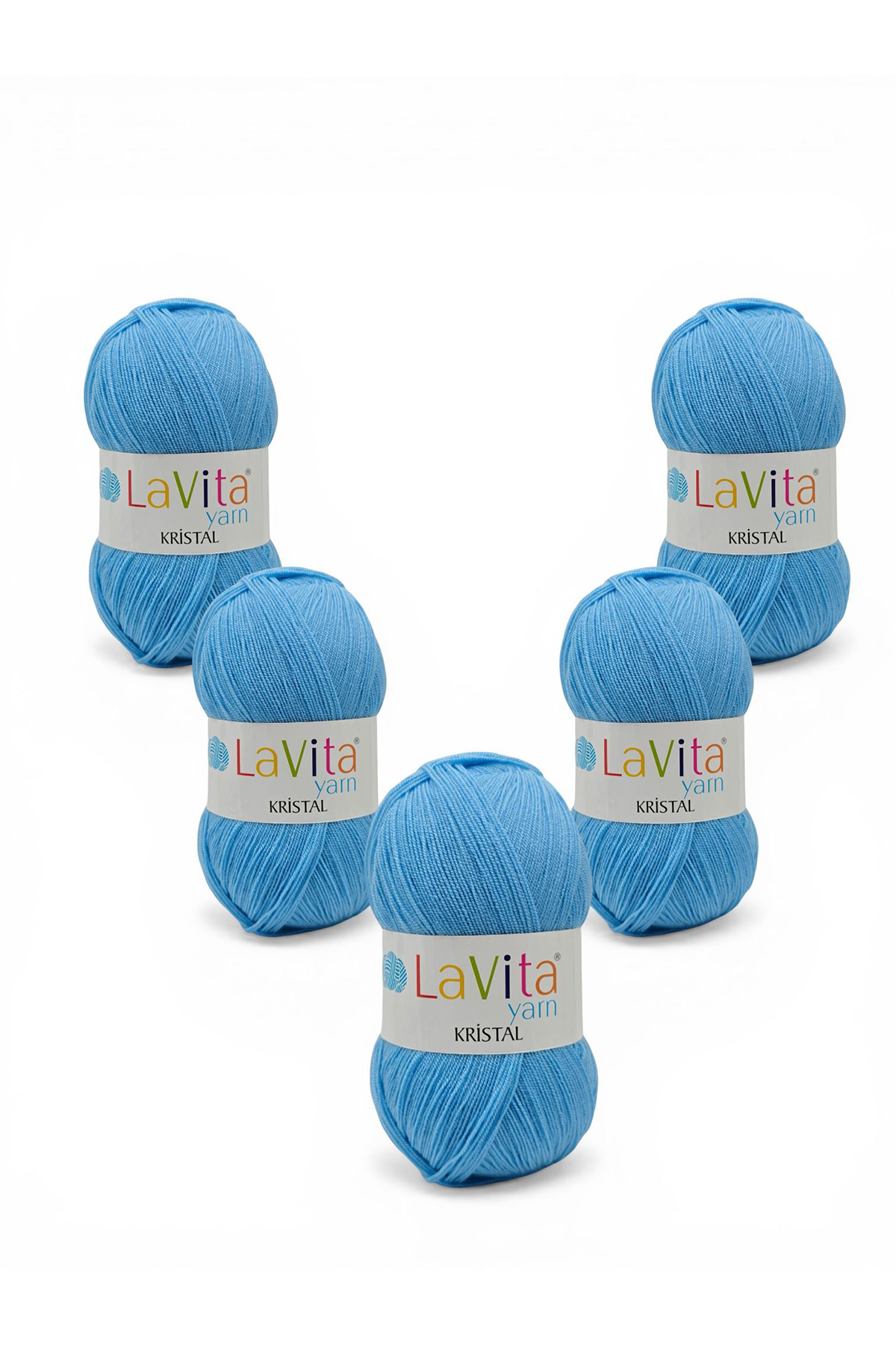 Crystal Hand Knitting Yarn 100% Acrylic 500gr 5 PIECES (5049 MEDIUM BLUE)