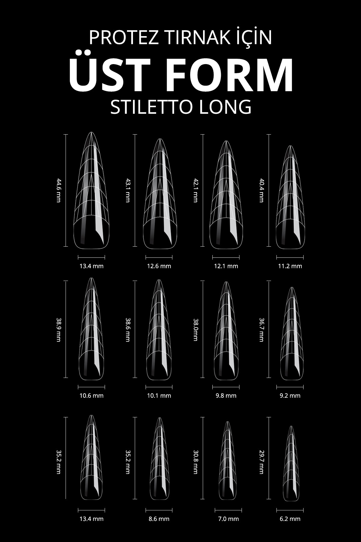 Protez Uzatma Üst Form Şablonu (Stiletto) 120 ad. — نارنجی 8860103C10T10RK00 — تصویر 5 از 6
