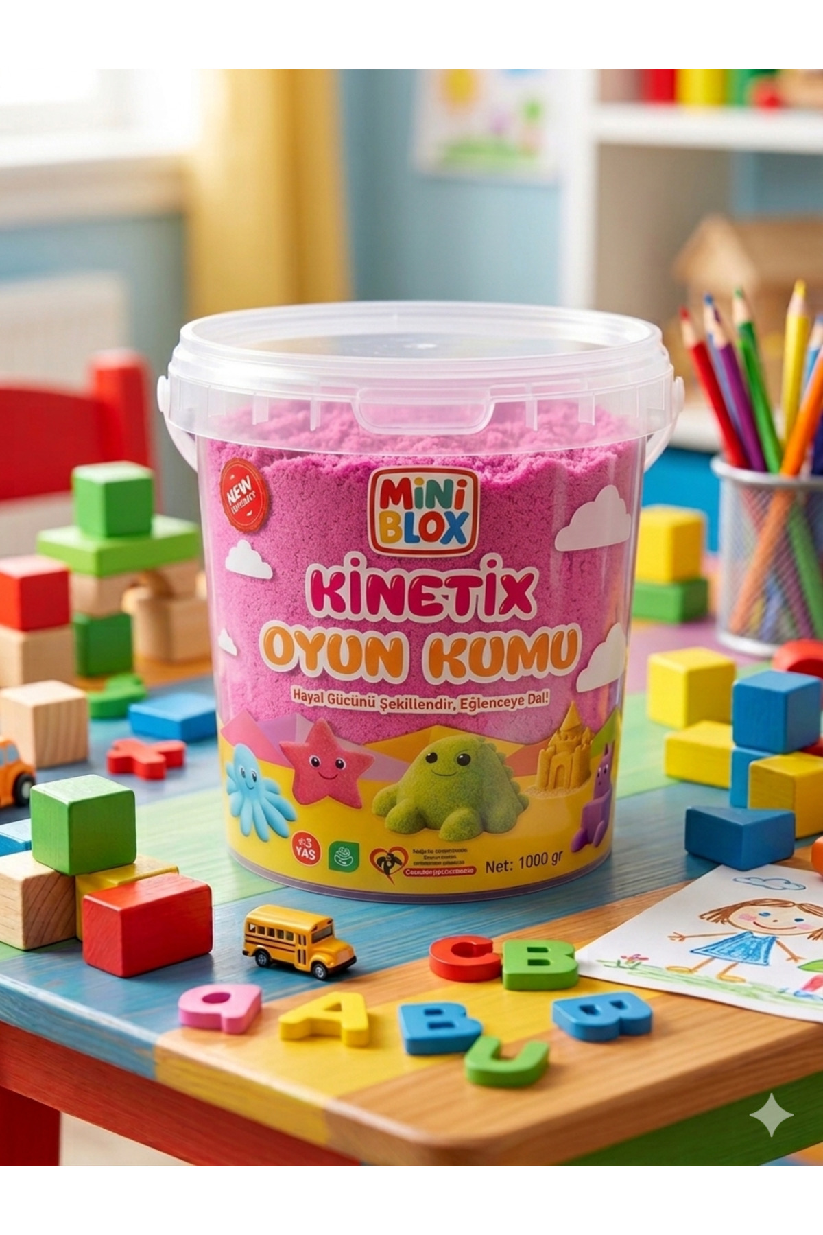 MİNİBLOX Doğal Kinetik Oyun Kumu 1kg