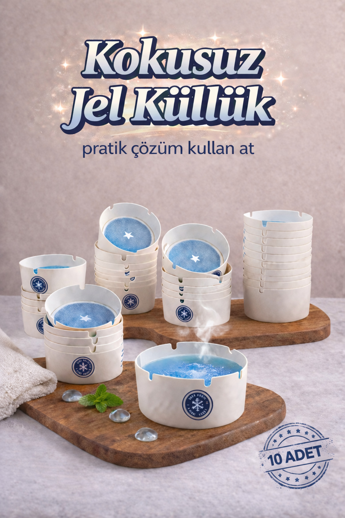 kuuumi品 Mode Cool Su ile Aktifleşen Jel Küllük - Yeni Nesil Kül ve Koku