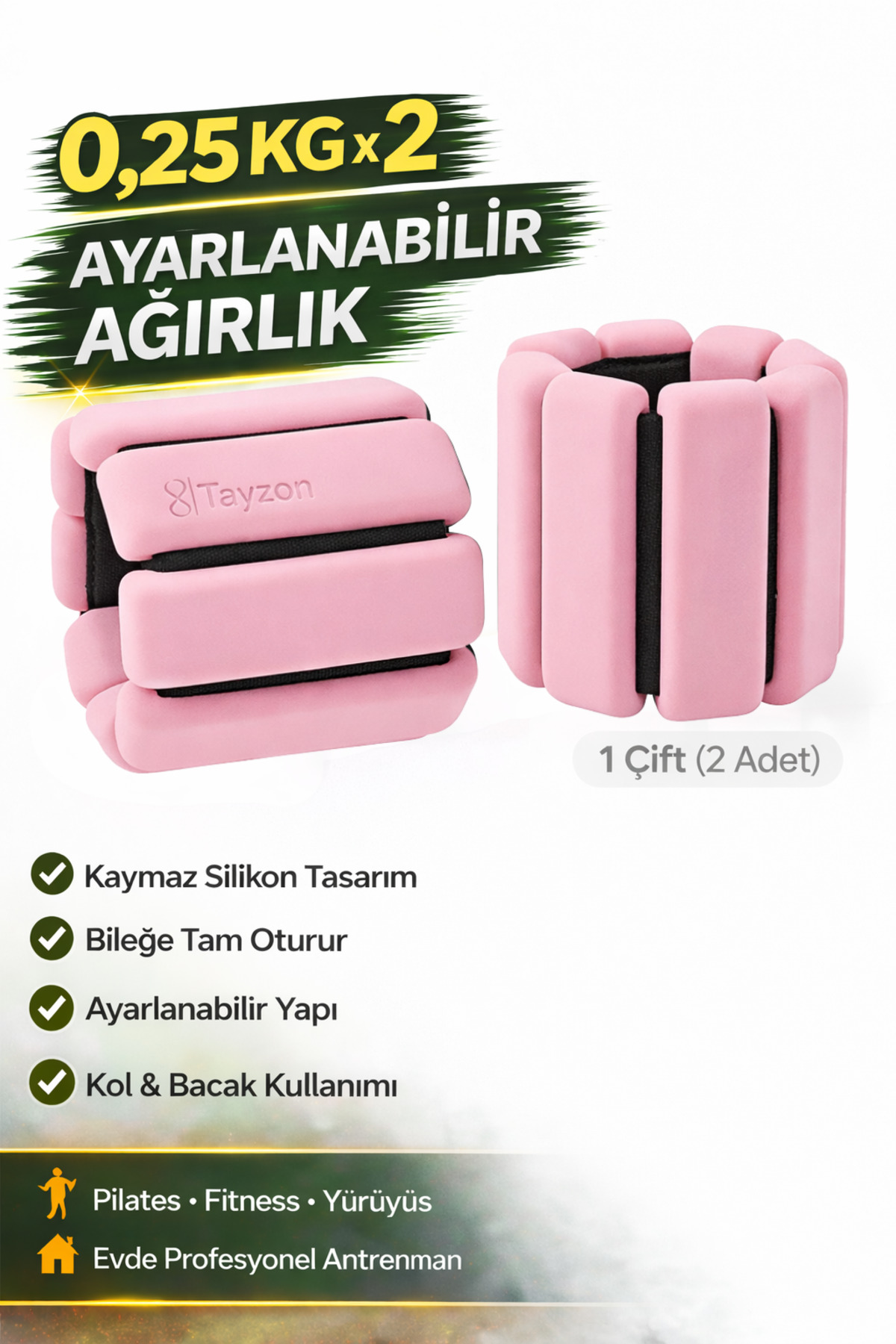 Pro Series Hand Foot Adjustable Silicone Weight Bracelets 0.25 kg x 2 Pieces Exercise Weight Set