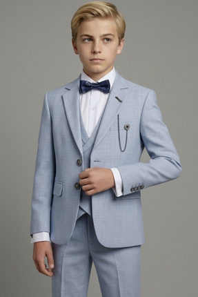 Doctor junior Slim Fit Erkek Çocuk Zincir Detay Takım Elbise / Gömleksiz
