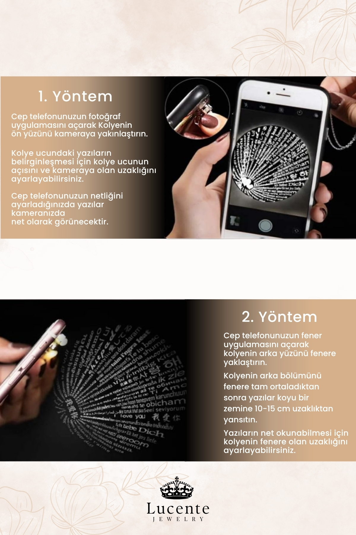 Lucente Jewellery 925 Ayar 100 Dilde Seni Seviyorum Yazan Kararma Karşıtı Rodyum Güçlendirmeli Gümüş Özel Gün Hediyesi Projeksiyon 45 Cm Zincirli Sonsuz Aşk Simgesi Küpe Hediyeli Mor Kamelya Lotus Çiçeği Kadın Kolye görsel 3