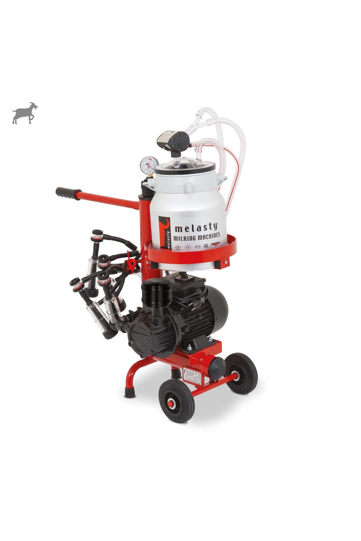 Micro Double Goat Milking Machine (Aluminum Knuckle-Rubber) (Dry)