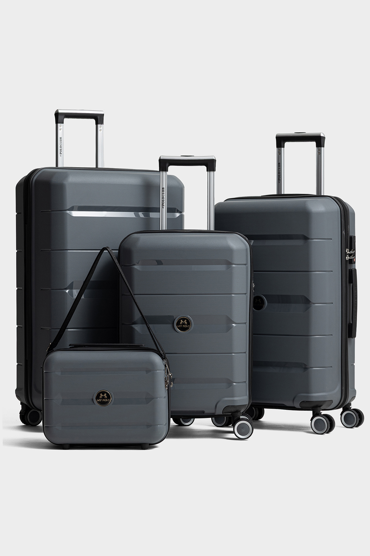 Fiyaka  Monako 4'lü Set Polipropilen Süper Esnek Kırılmaz Tekerlekli Valiz Bavul Seyahat K.GRİ