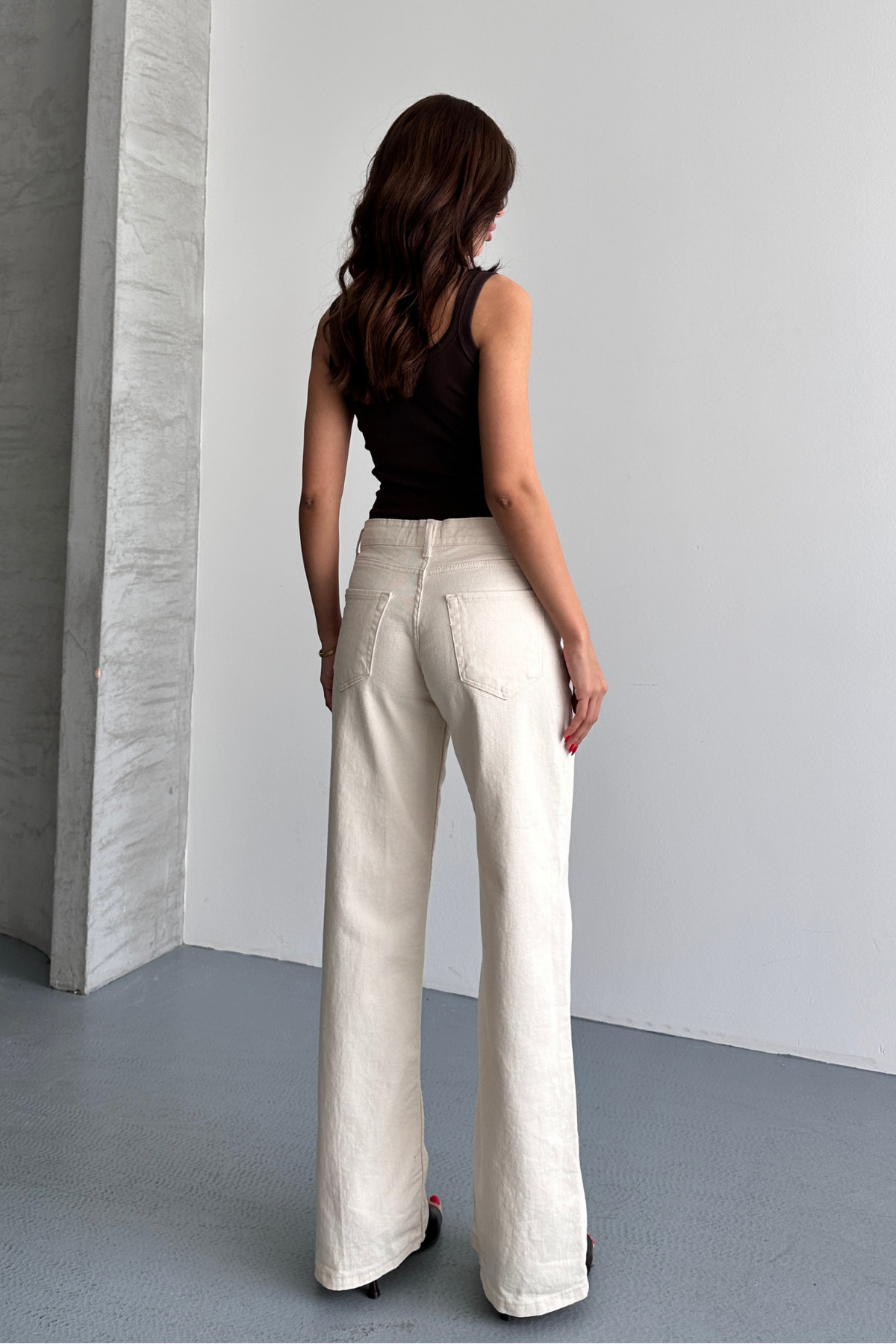 macharel jeans Kadın Yüksek Bel Jean Kot Palazzo Pantolon görsel 8