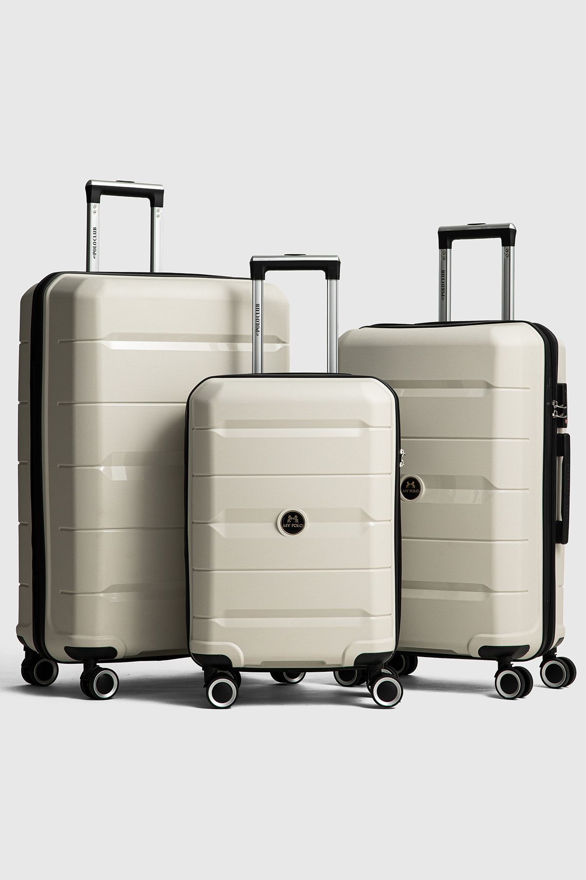 Monaco 3-Piece Set Polypropylene Super Flexible Unbreakable Wheeled Suitcase Suitcase Travel