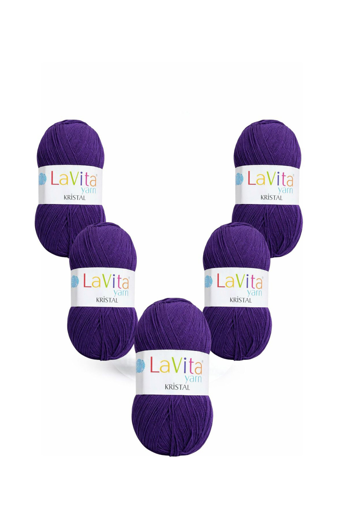 Crystal Hand Knitting Yarn 100% Acrylic 500gr 5 PIECES (5125 PURPLE)