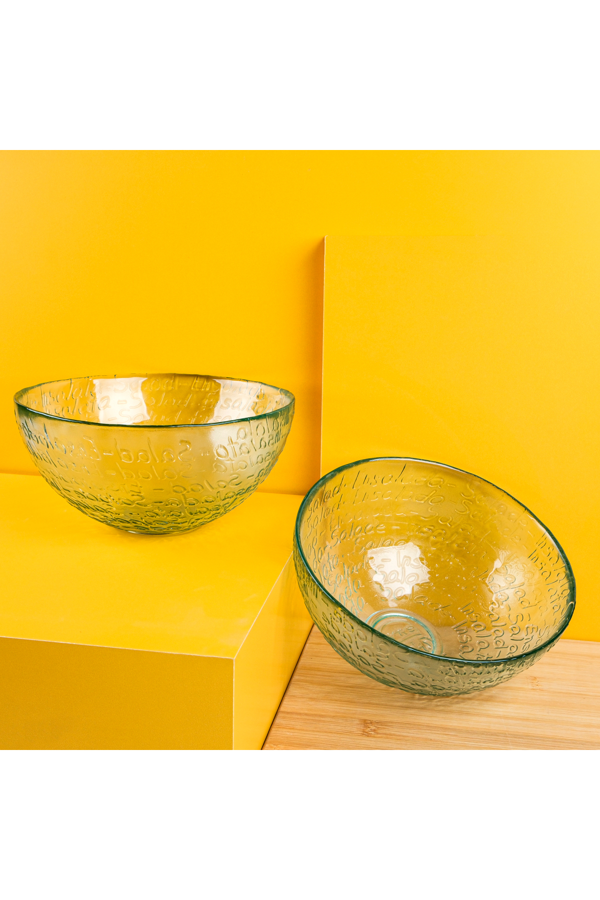 Embossed Salad Bowl 2 Pieces 18 Cm