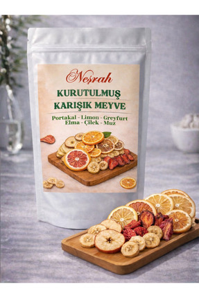 NEŞRAH Kurutulmuş Karışık Meyve Dilimleri - 70 gram (Çilek, Muz, Elma, Portak...
