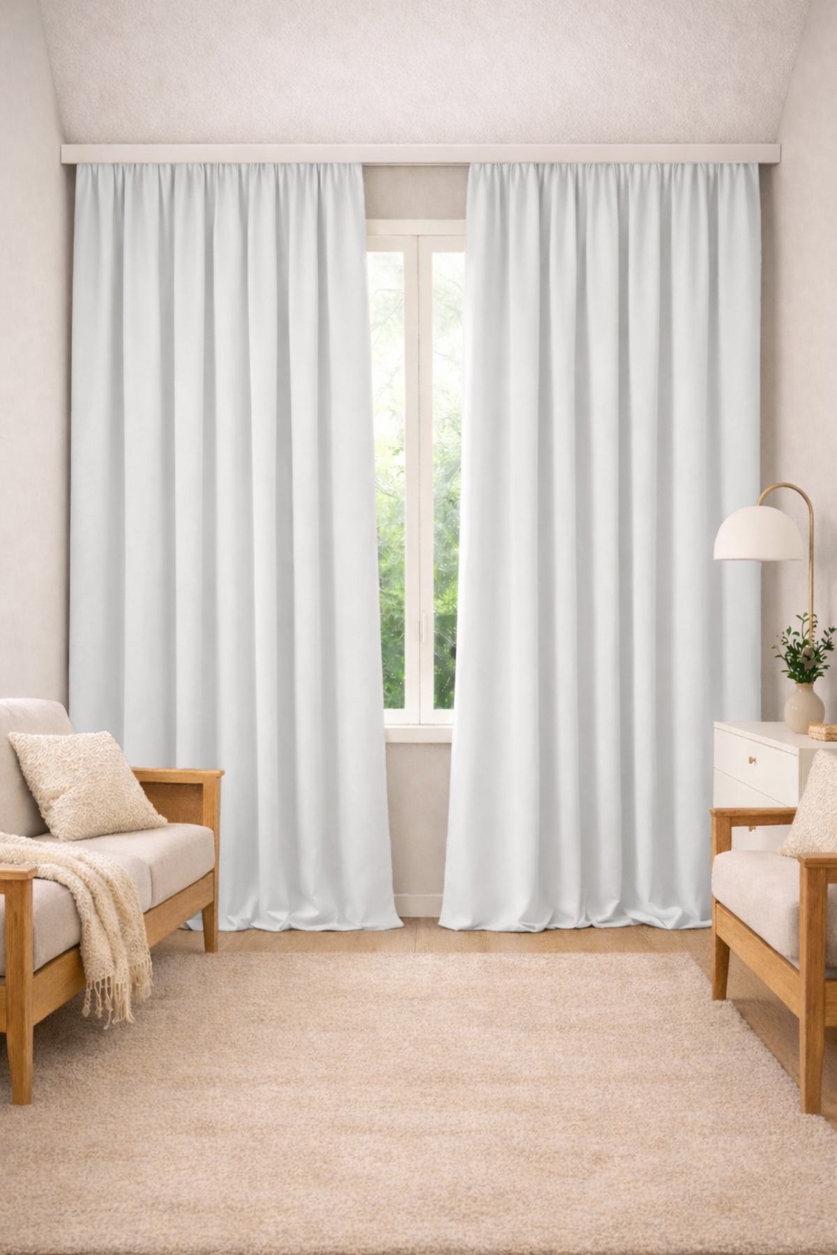 Linen Look Background Curtain Extra Wing Living Room Living Room Light Grey