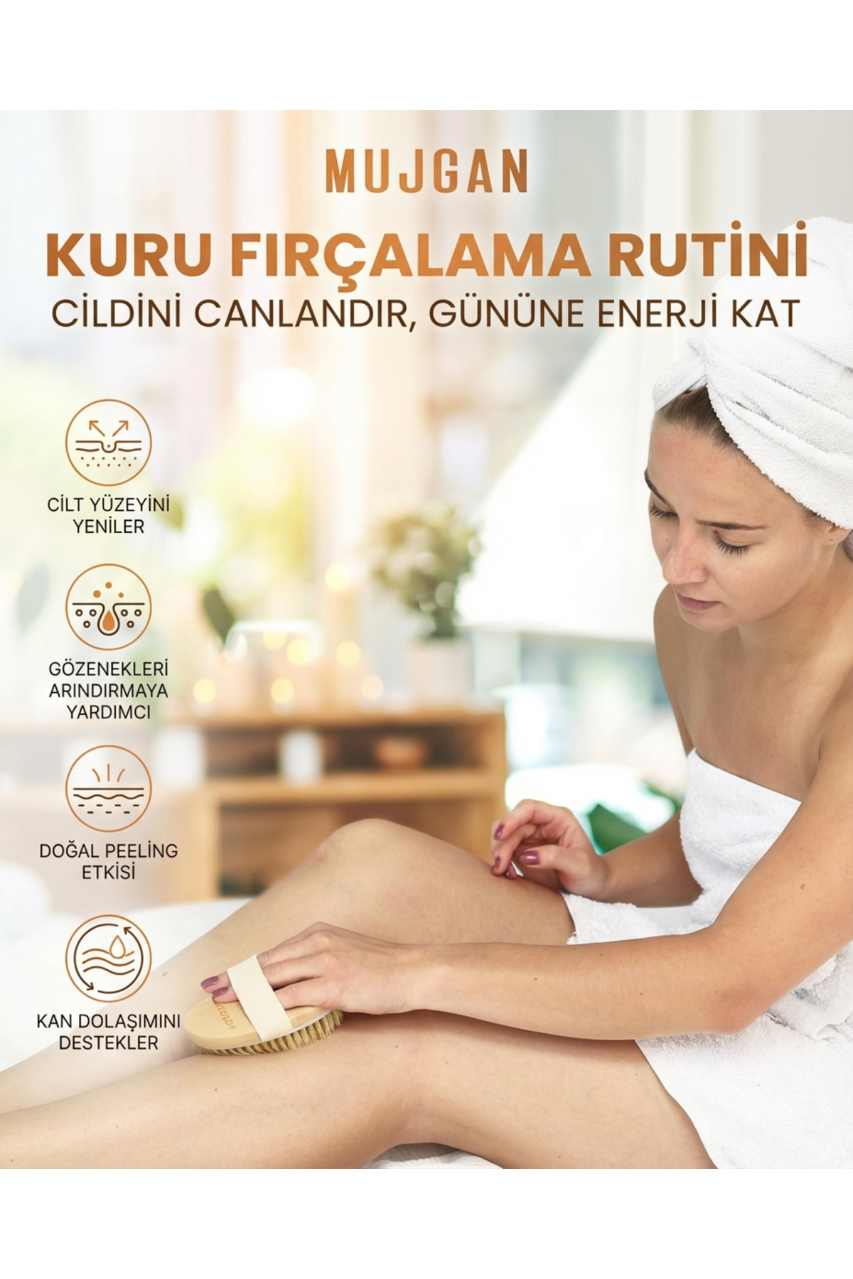 Doğal Kıl Vücut Fırçası – Kuru Fırçalama İçin Ahşap Masaj Fırçası, Cilt Bakım ve Peeling Etkili — MDAKSF — تصویر 4 از 6