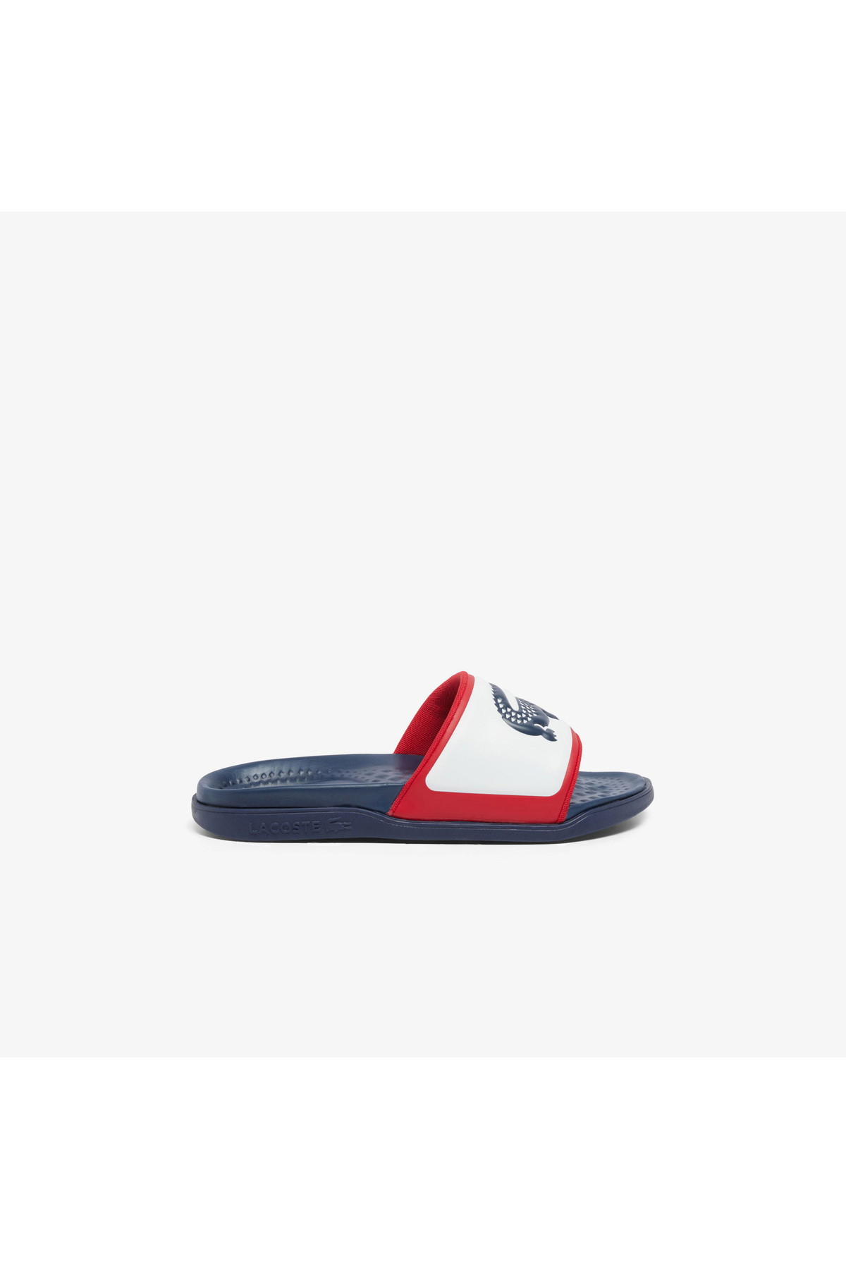 دمپایی مردانه دو رنگ Serve Slide مدل سرمه‌ای لاگوست دمپایی اسپرت Lacoste