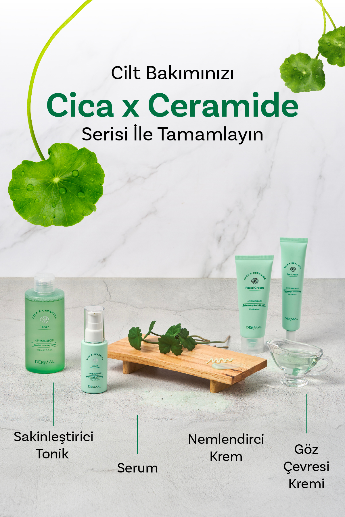 Cica X Mide Göz Kremi Centella Asiatica ve Seramid İçerikli Nemlendirici Göz Çevresi Bakım Kremi 40 gr — DERMAL.CICA.005 — تصویر 5 از 5