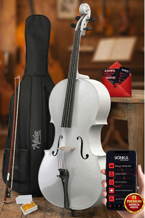 Midex GT-124WH Profesyonel Üst Kalite Beyaz Çello Viyolonsel