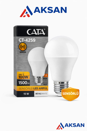 Cata CT-4259 15W (100W) Hareket Sensörlü LED Ampul Beyaz Işık E27 DUY, 1500 lm