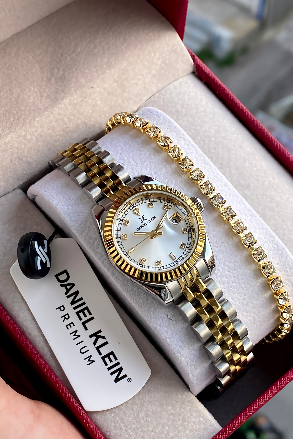 Daniel Klein  %100 Orijinal Altın Gümüş Rengi Kordon Çelik Kadın Kol Saati Bileklik Hediyeli - Görsel 5