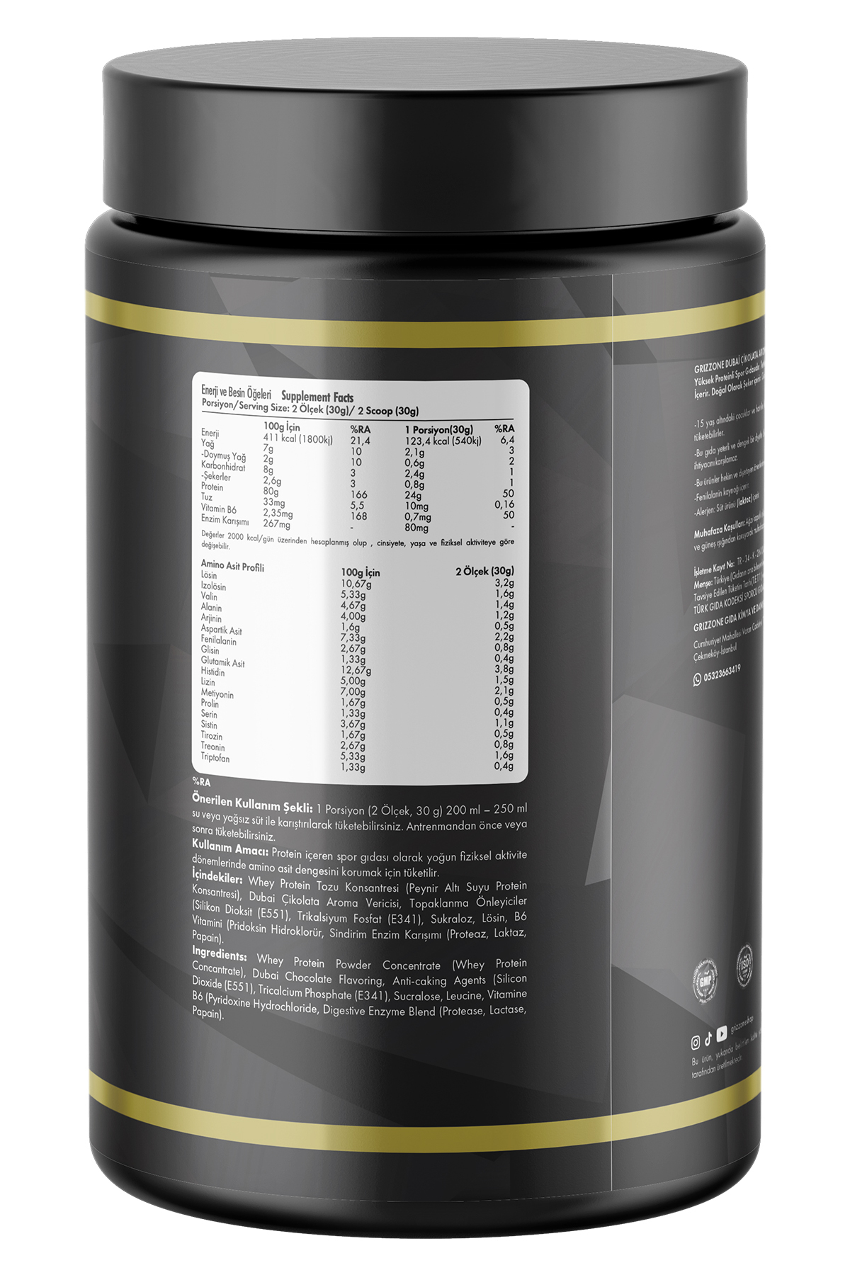 GRIZZONE Whey Protein 1.800 Gr ( Dubai Çikolatası ) - Fiyatı