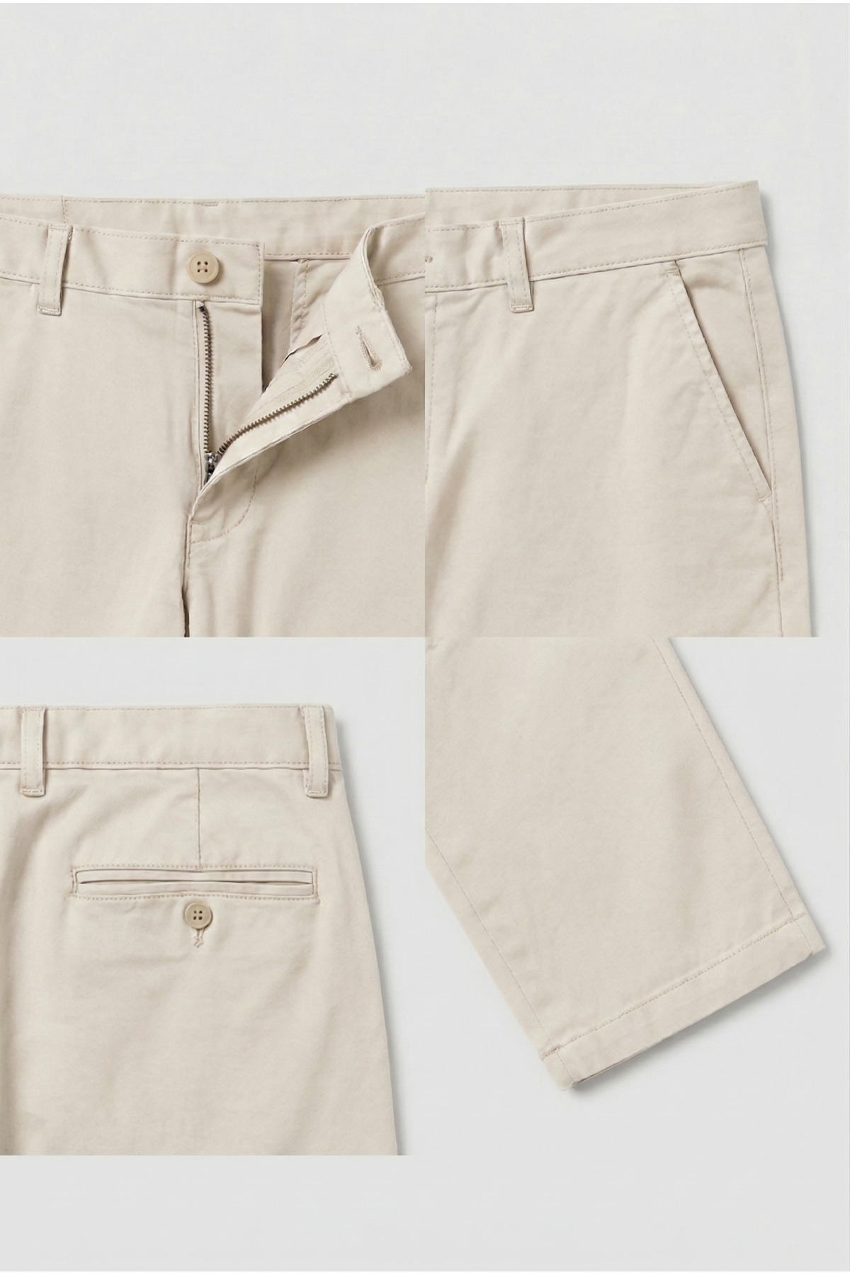 TheSeason Erkek Bej Gabardin Pamuklu Slim Fit Esnek Ofis Stili Chino Pantolon görsel 4