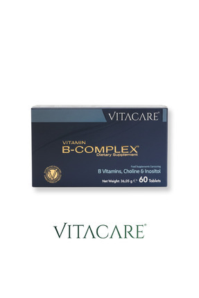 Vitacare B-COMPLEX Vitamin 60 Tablet - B1, B2, B3, B5, B6, B12, Folik Asit, B...