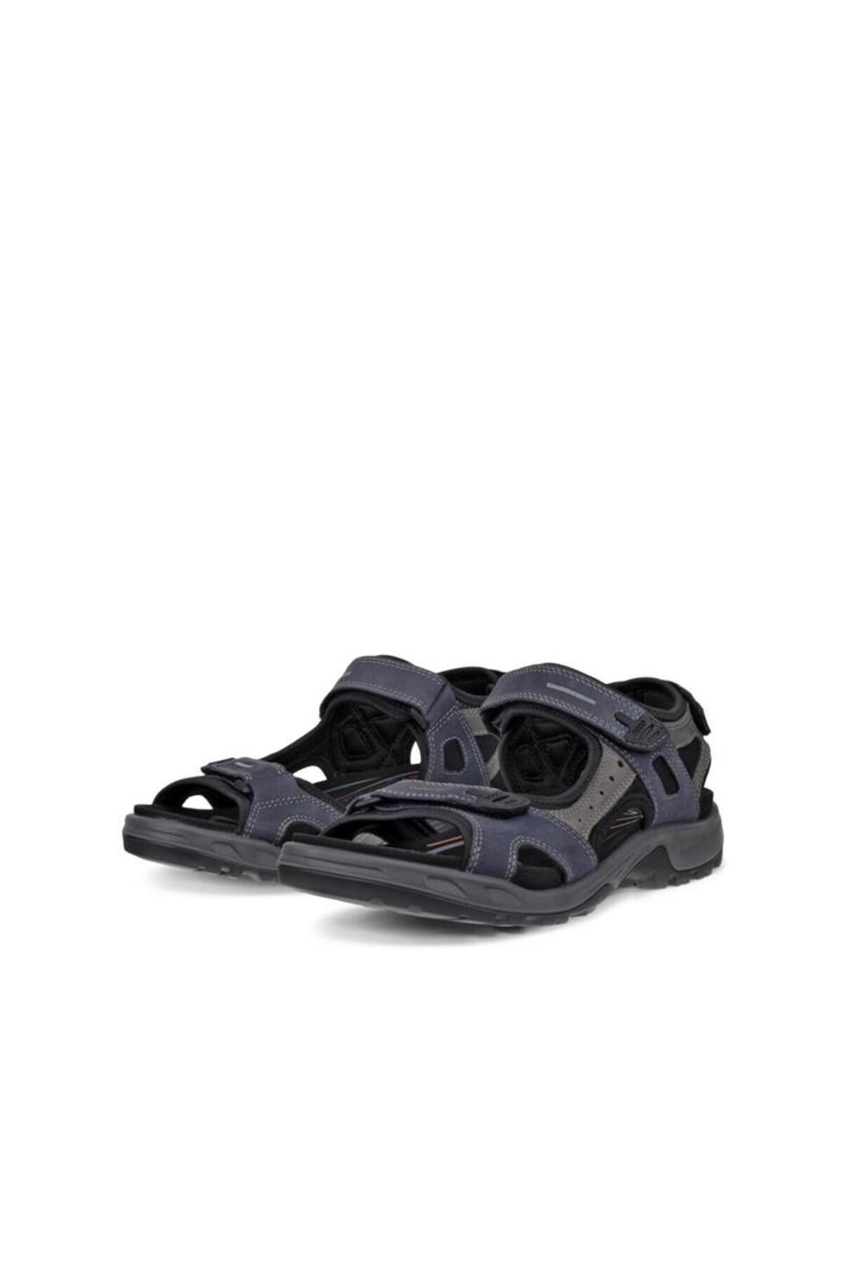 Ecco Offroad Erkek Mavi Deri Sandalet görsel 3