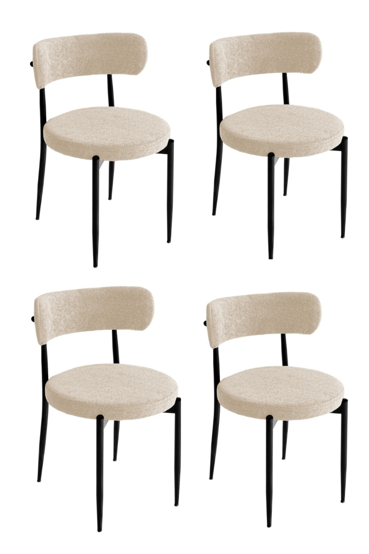 4 PCS ELİSA KITCHEN BALCONY LIVING ROOM CHAIR TEDY FABRIC