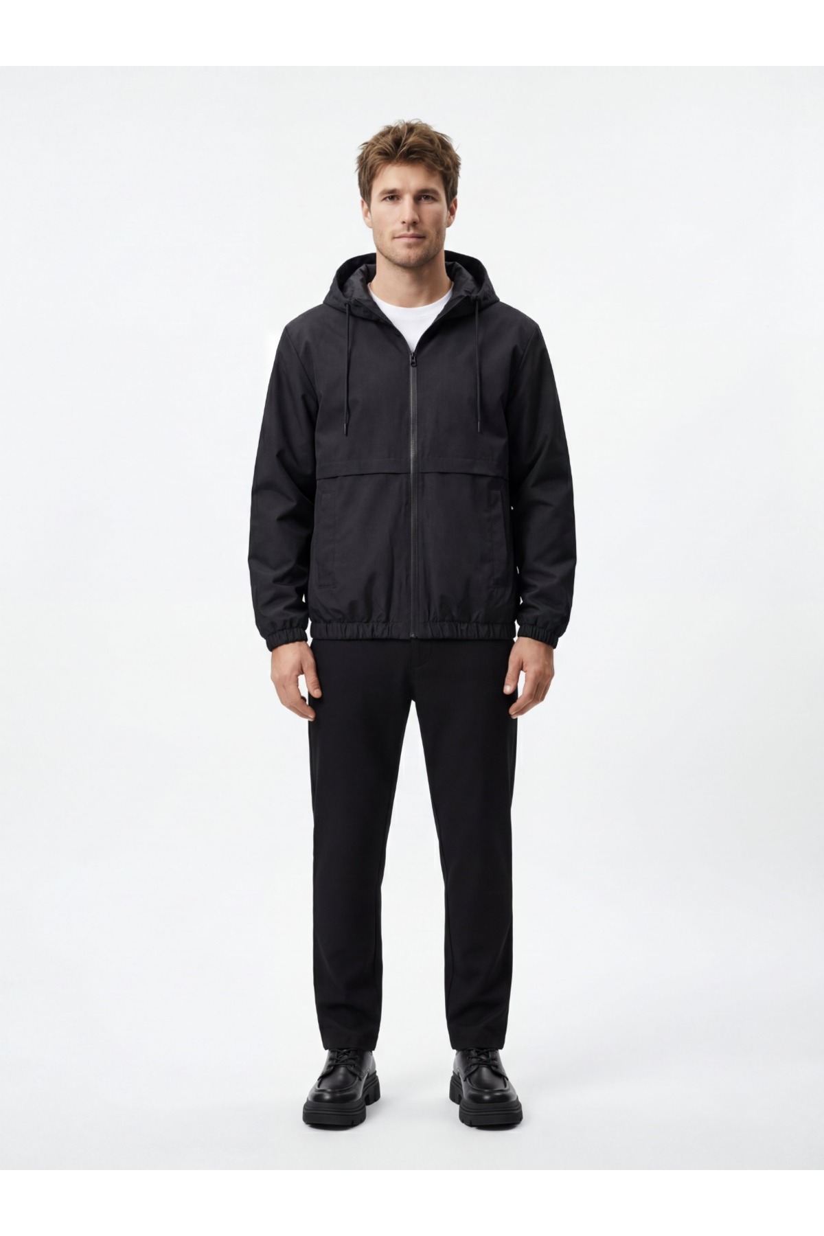 OCHO  Erkek Baharlık Su Itici Yağmurluk Kapüşonlu Waterproof