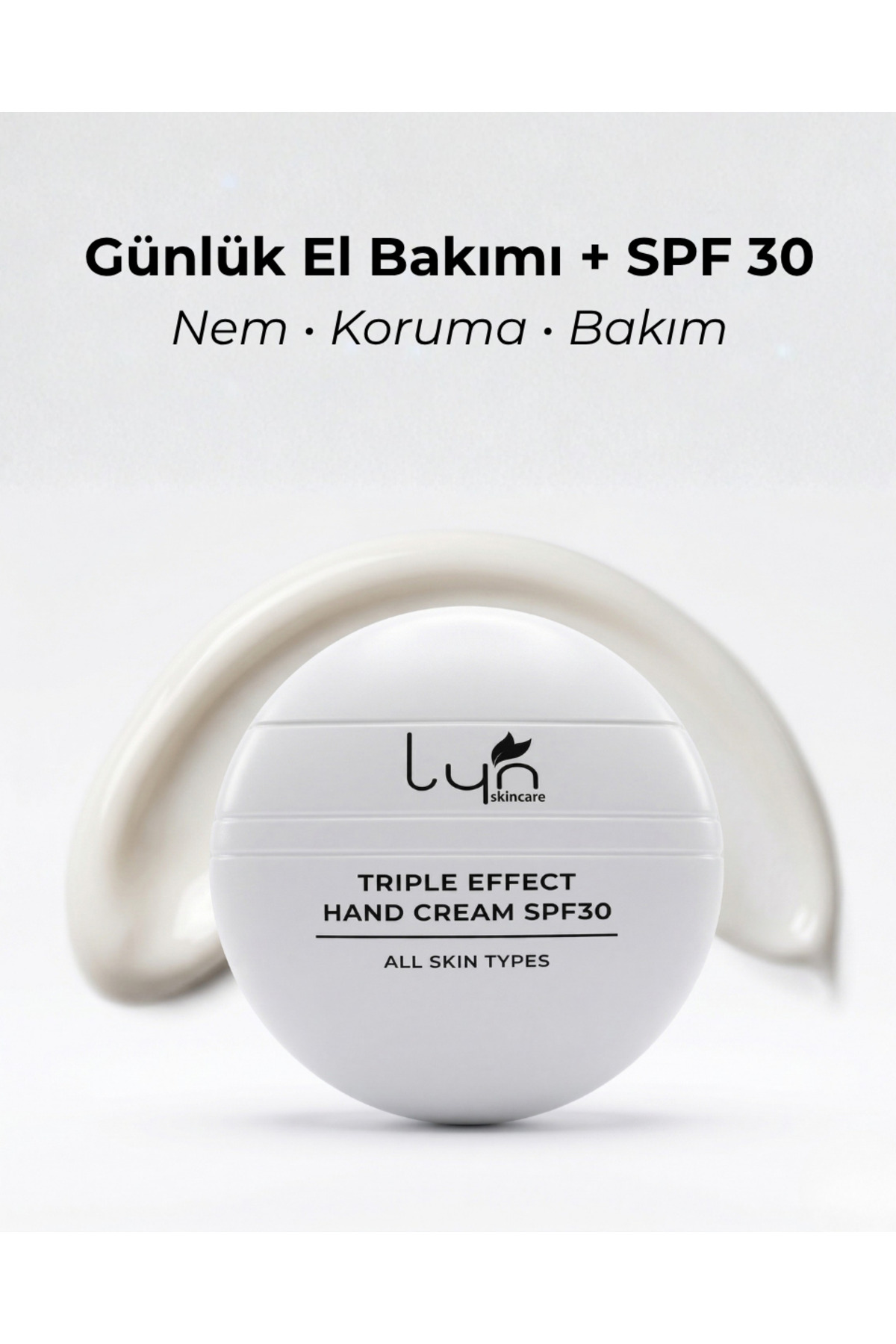 Lyn Skincare Üçlü Etki El Kremi (Yaşlanma Karşıtı, Güneş Koruyucu, Nemlendirici El Kremi)