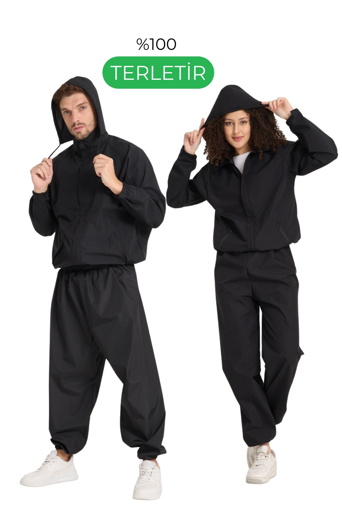 Unisex Nefes Alan Termal Sauna Eşofman-Terleme Eşofmanı — مشکی DMNET-234233232