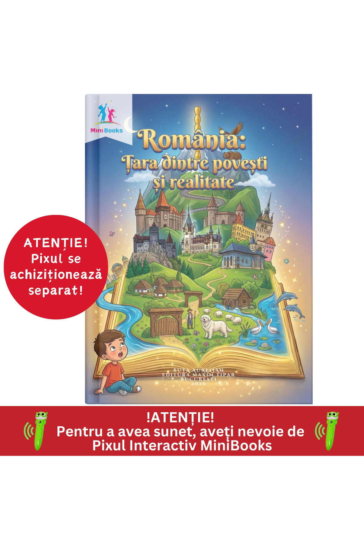 minibooks România – Țara dintre povești și realitate- carte interactivă cu su...