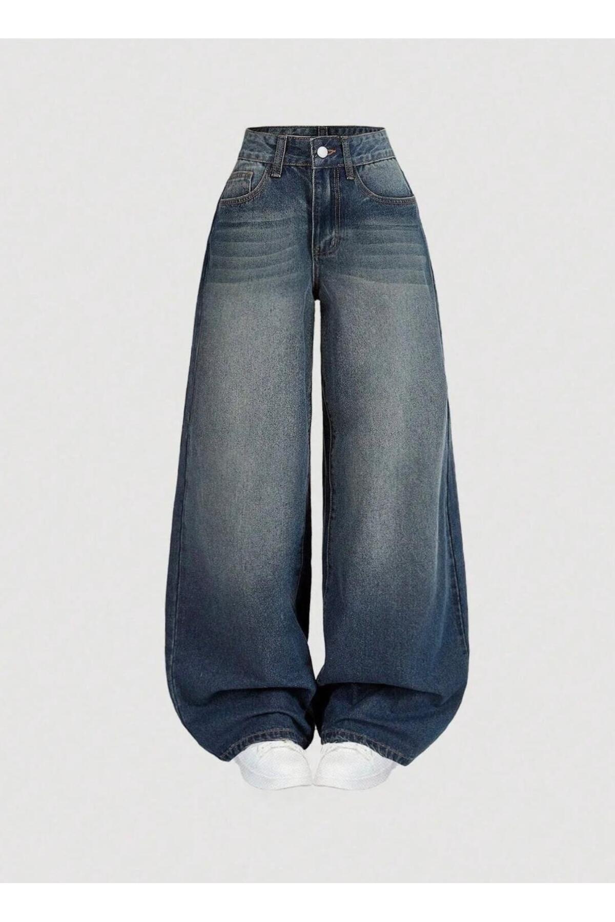 Fro line  Kadın yeşil tint yüksek bel Jean pantolon